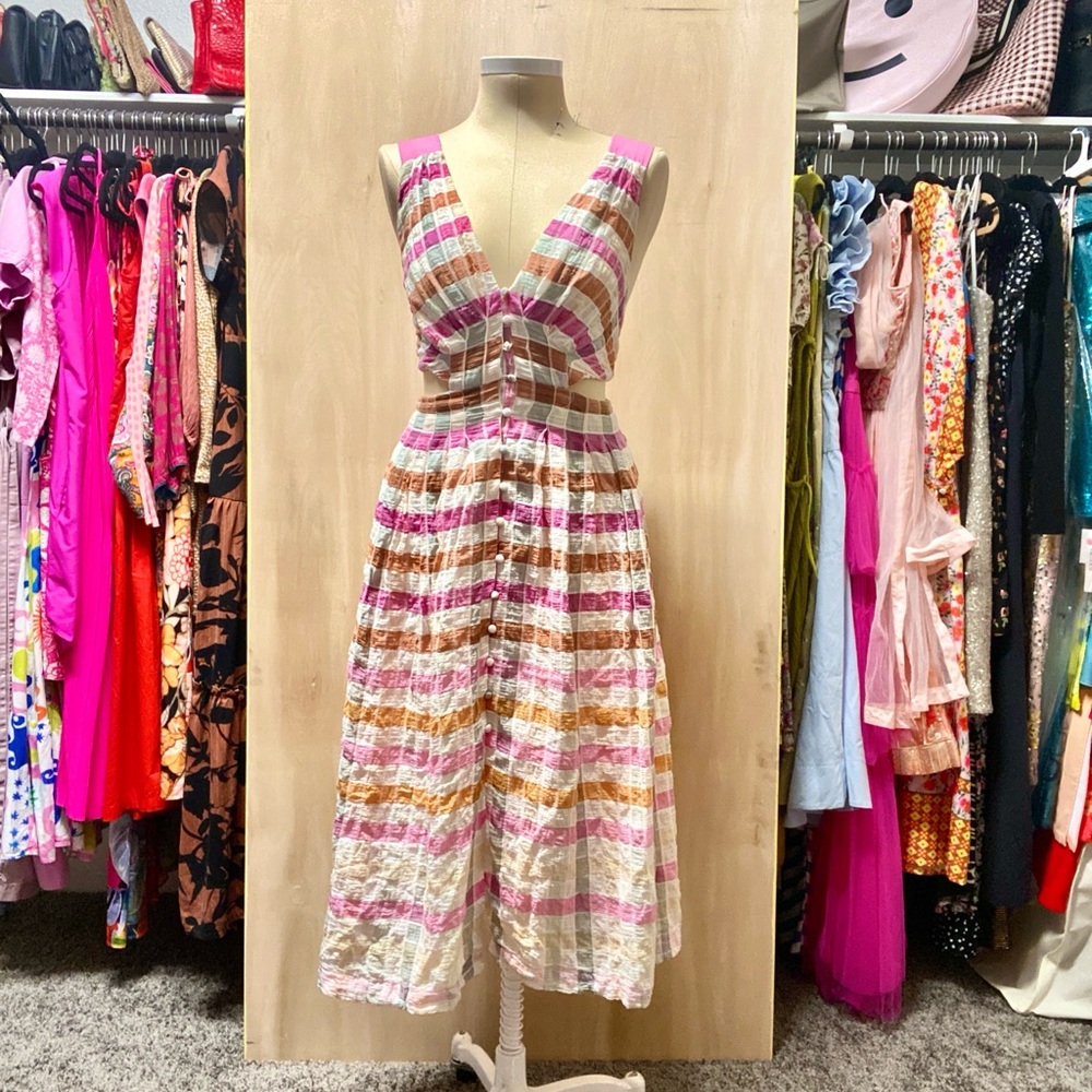 Anthropologie Maeve Plaid Midi Dress